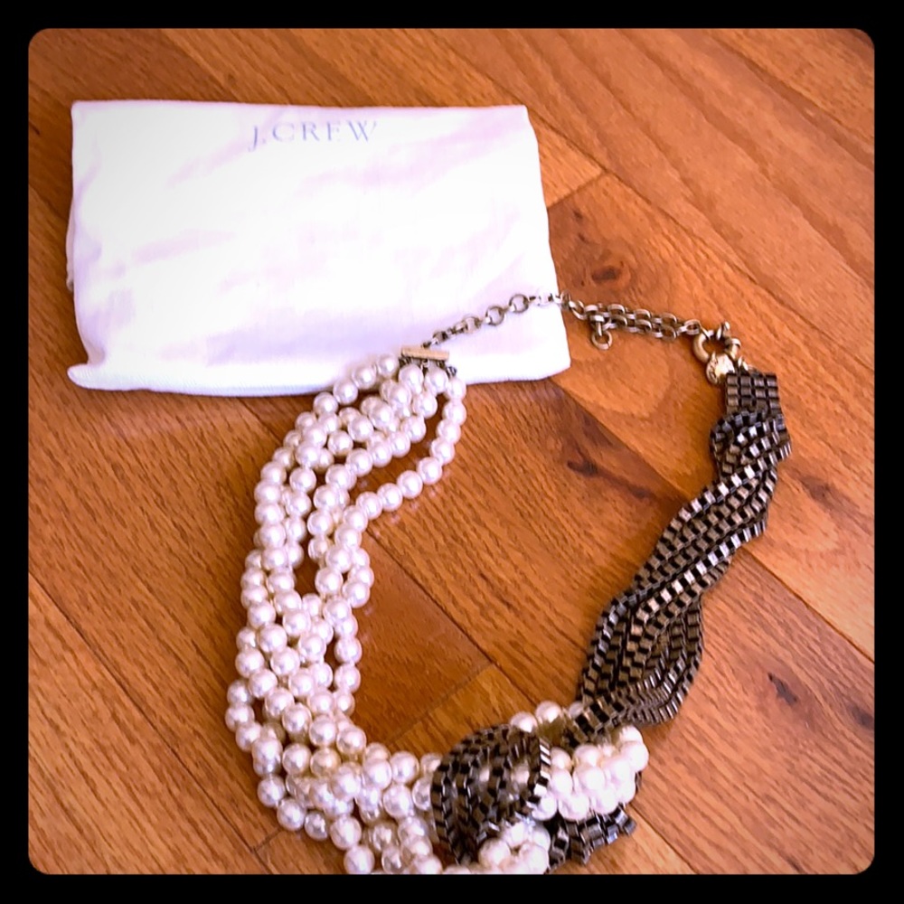 J. Crew pearls and copper necklace